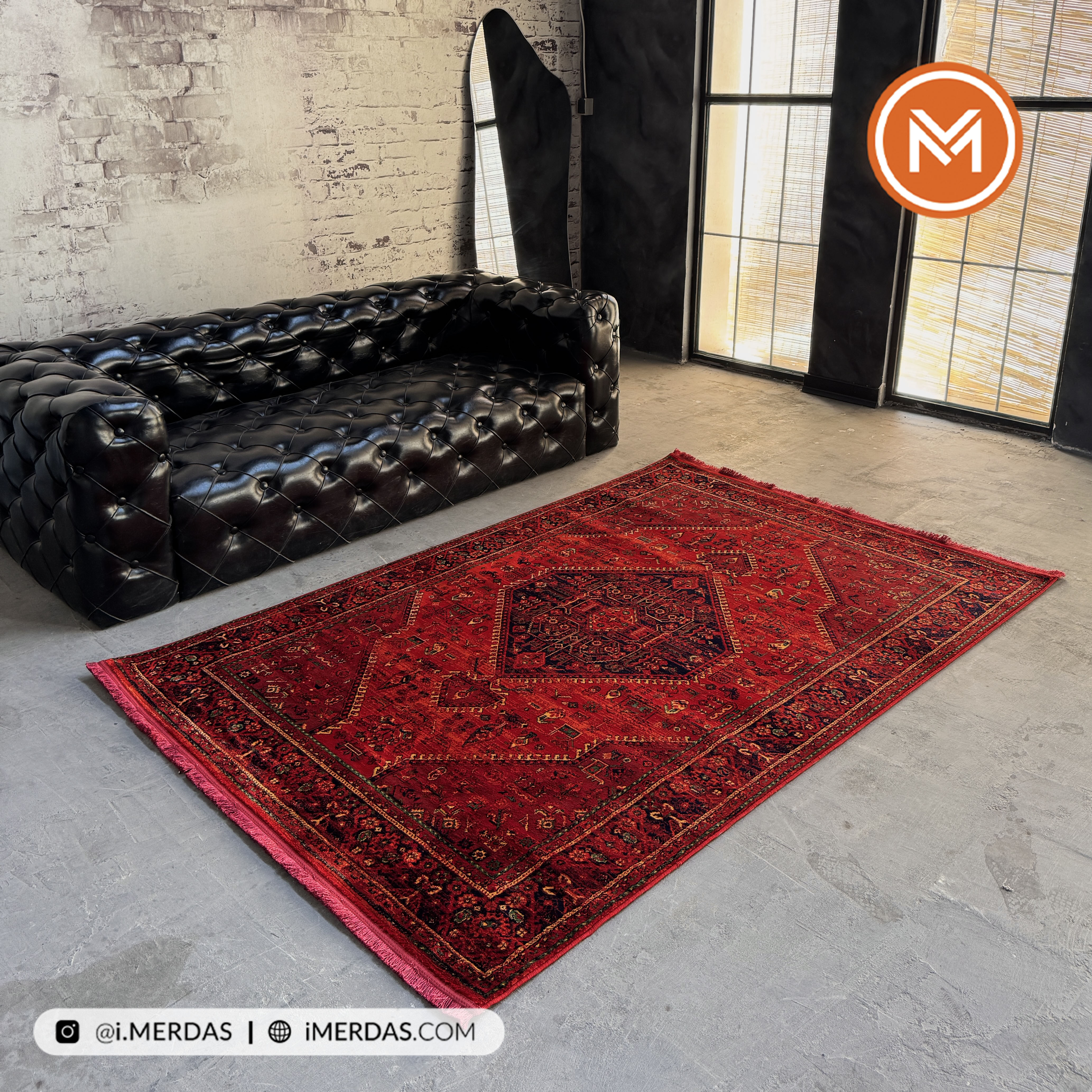 فرش گبه هرمس کد 6046 زمینه لاکی